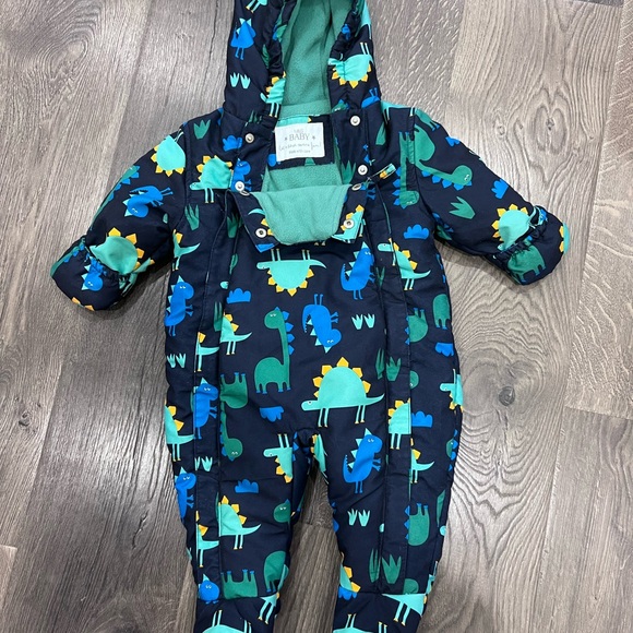 Marks & Spencer Dinosaur Print Kids One Piece Snowsuit - Picture 7 of 7